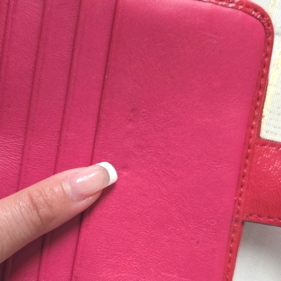 Coach Heritage Khaki Pink Stripe Wallet - Picture 11 of 16